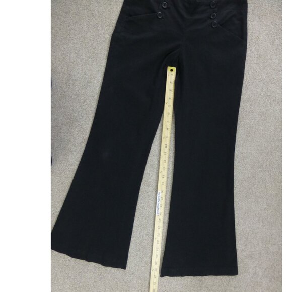 Theory Black Wide Leg Sailor Pants 9 Buttons (Size 2) - Picture 12 of 12